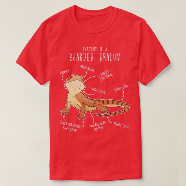 Camiseta Dragón con barba Lizard Anatomía Reptile 4 (Diseño del anverso)