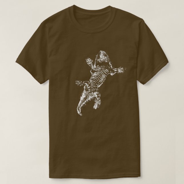 Camiseta Dragón con barba Lizard Skeleton Distancia negra b (Diseño del anverso)