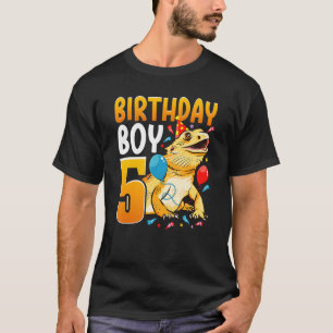Camiseta Dragón con barba Niños de cumpleaños 5 años Lizard