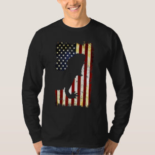Camiseta Dragón con barba Silhouette Bandera Americana 4 De