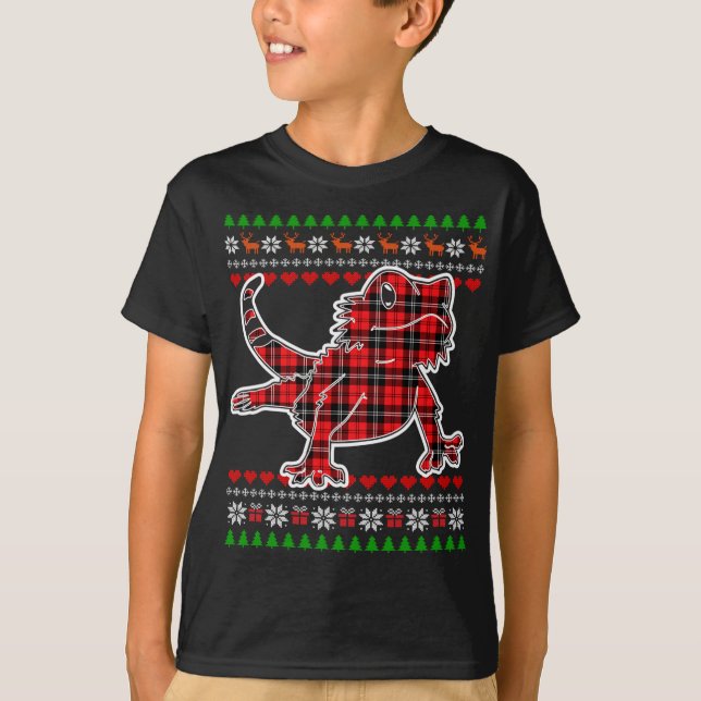 Camiseta Dragón con barba Tocó Navidades feos Pajama Cute X (Anverso)