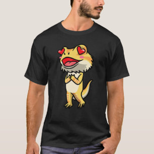 Camiseta Dragón Con Cabeza Pogona Reptile Lizard Enamorado