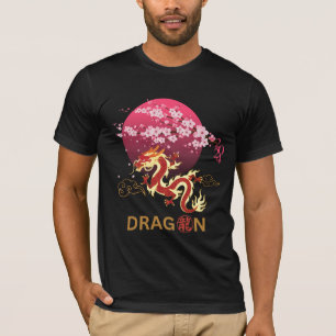 Camiseta Dragón con flores de cerezo
