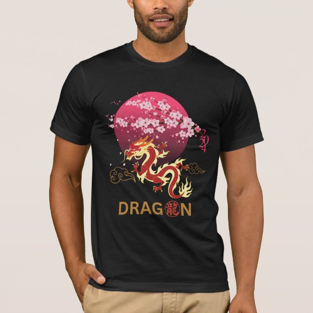 Camiseta Dragón con flores de cerezo (Anverso)