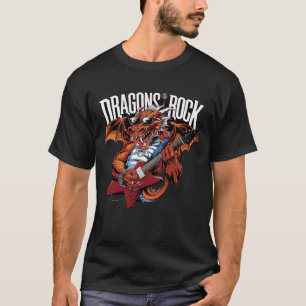 Camiseta Dragón con gafas de sol tocando la guitarra