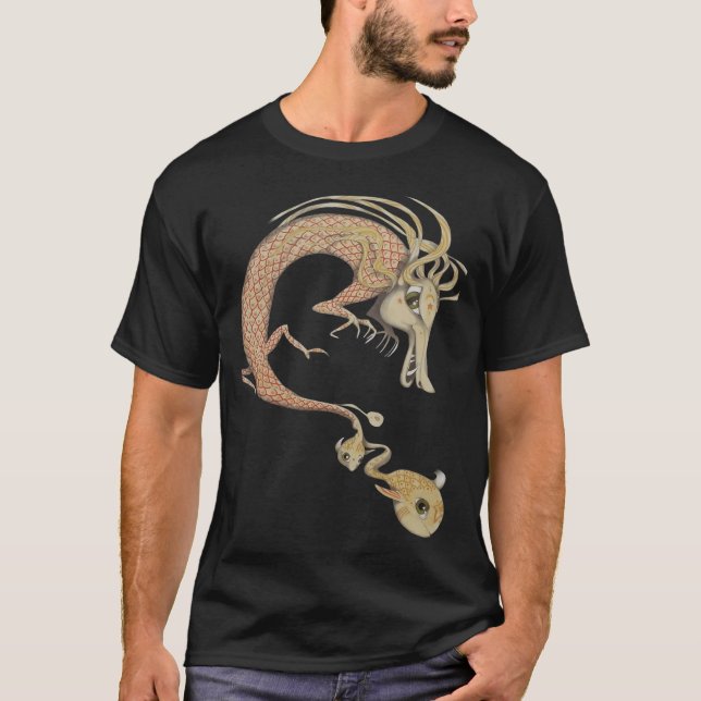 Camiseta dragón con pez pequeño (Anverso)