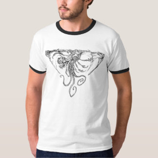 Camiseta Dragón cósmico atado Rótulo amarillo