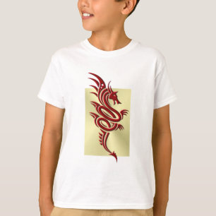 Camiseta Dragón Crimson Oriental, efecto Grabado en relieve