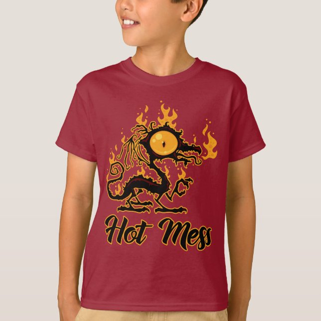 Camiseta Dragón crispado de Hot Mess (Anverso)