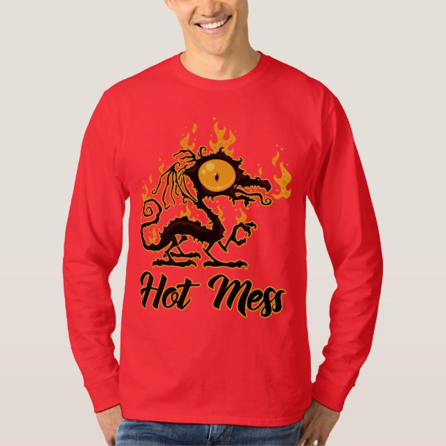 Camiseta Dragón crispado de Hot Mess (Anverso)