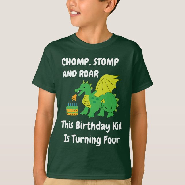 Camiseta Dragón cuarto niño Fiesta de cumpleaños (Anverso)