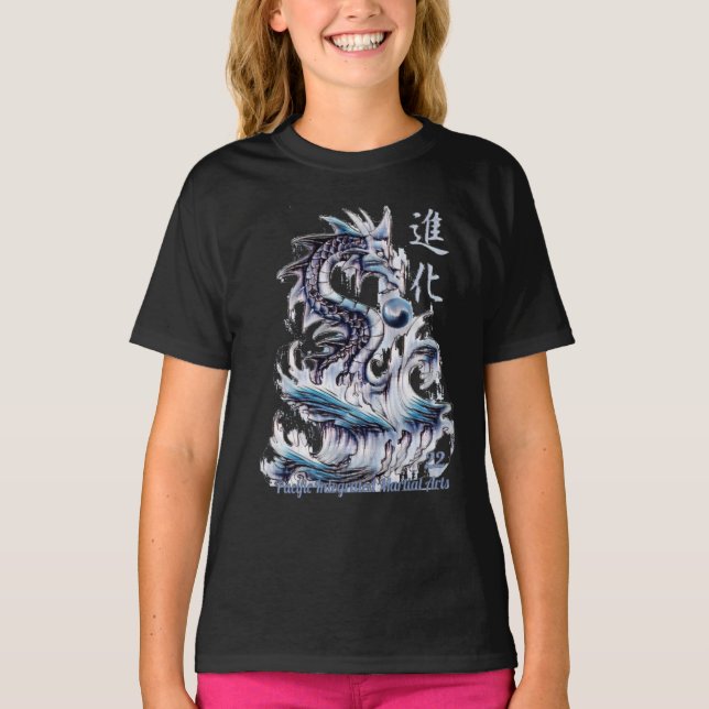 Camiseta Dragón de agua 22 Yin Yang Kanji (Anverso)
