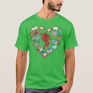 Camiseta Dragón de amor y lectura libro Dragon Lover Lover