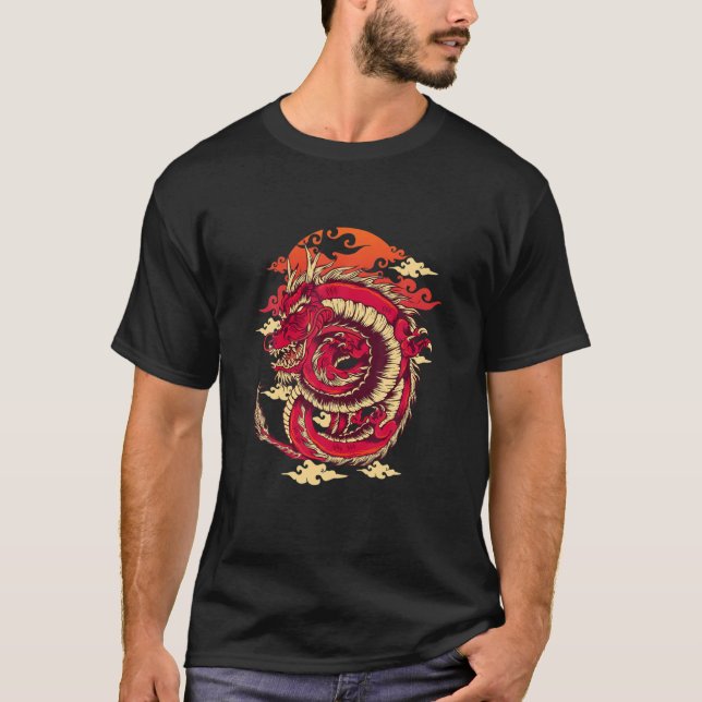 Camiseta Dragón de arte japonés arte tradicional Irezumi Re (Anverso)