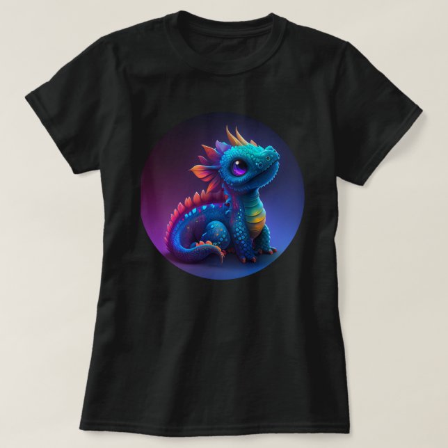 Camiseta Dragón de bebé azul (Diseño del anverso)