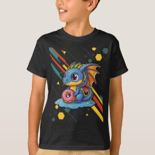 Camiseta Dragón de bebé de línea retro