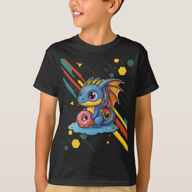 Camiseta Dragón de bebé de línea retro (Anverso)