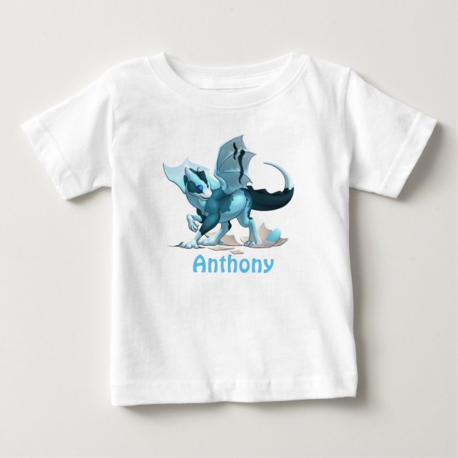Camiseta/Dragón de Bebé fino de Jersey personaliza (Anverso)