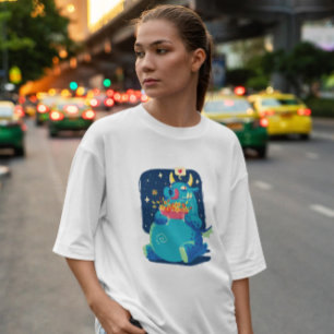 Camiseta Dragón de cuento de hadas con flores