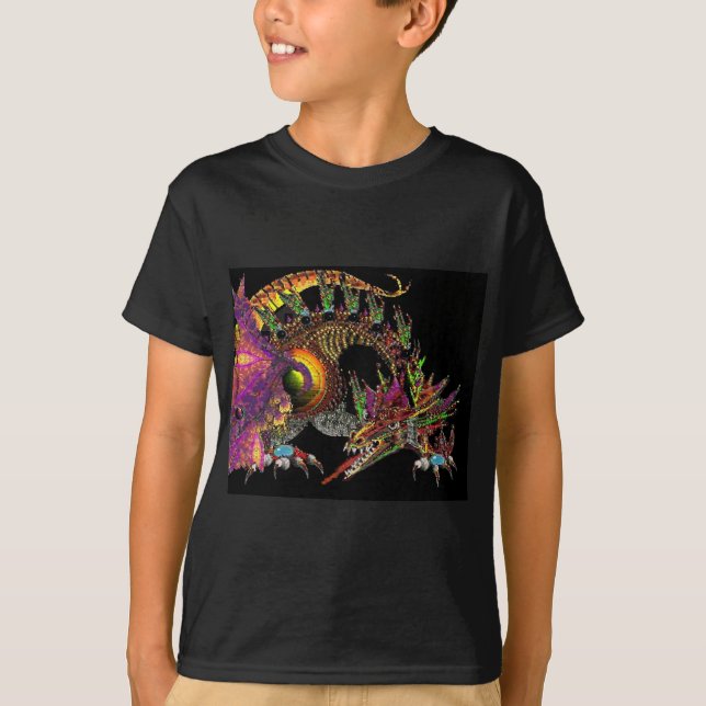 CAMISETA DRAGÓN DE DRAGO / FANTASÍA EN GOLPE Y NEGRO (Anverso)
