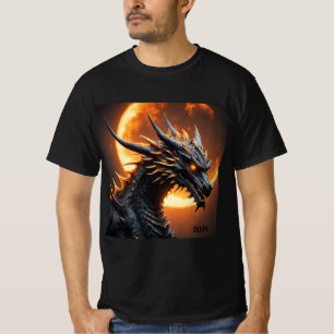 Camiseta Dragón de eclipse solar 2024 o añada nombre mascul