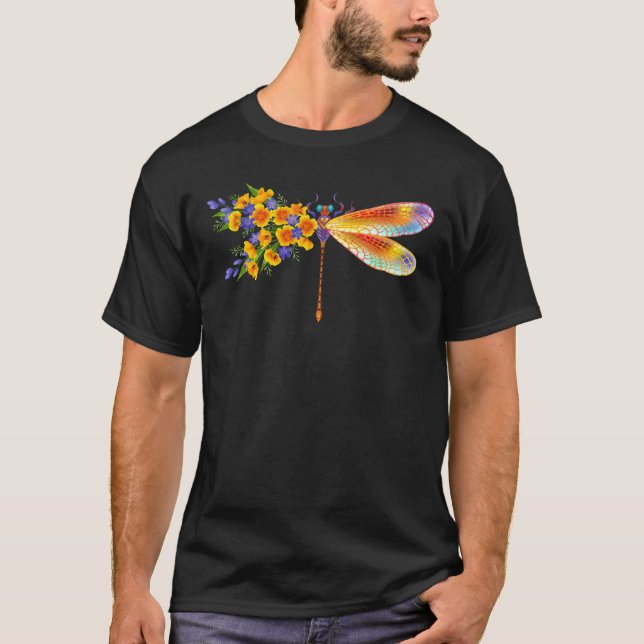 Camiseta Dragón de flores amarillas (Anverso)