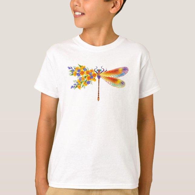 Camiseta Dragón de flores amarillas (Anverso)