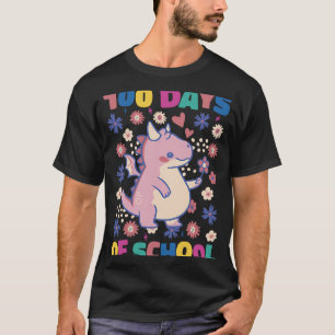 Camiseta Dragón de flores de 100 días de profesor escolar y