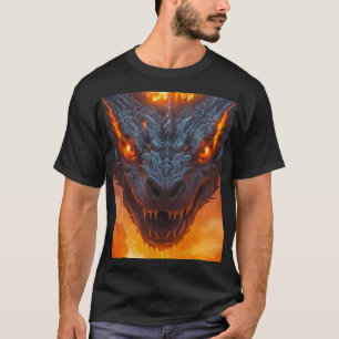 Camiseta Dragón de Fuego Bajo Fantasía de Luna Llena