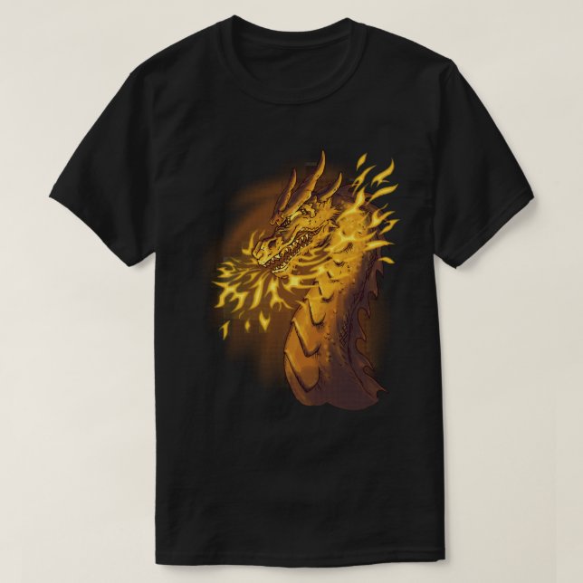 Camiseta Dragón de fuego dorado (Diseño del anverso)