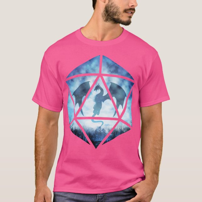 Camiseta Dragón de hielo Blue Sky D20 (Anverso)