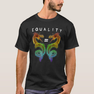 Camiseta Dragón de igualdad Lg Lg de Lesbianas Gay Arcoiris