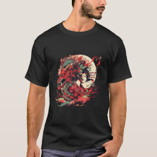 Camiseta Dragón De Inspiración Japonesa Tradicional Y Puert