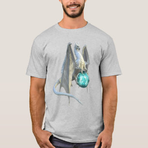 Camiseta Dragón de invierno blanco helado con esfera