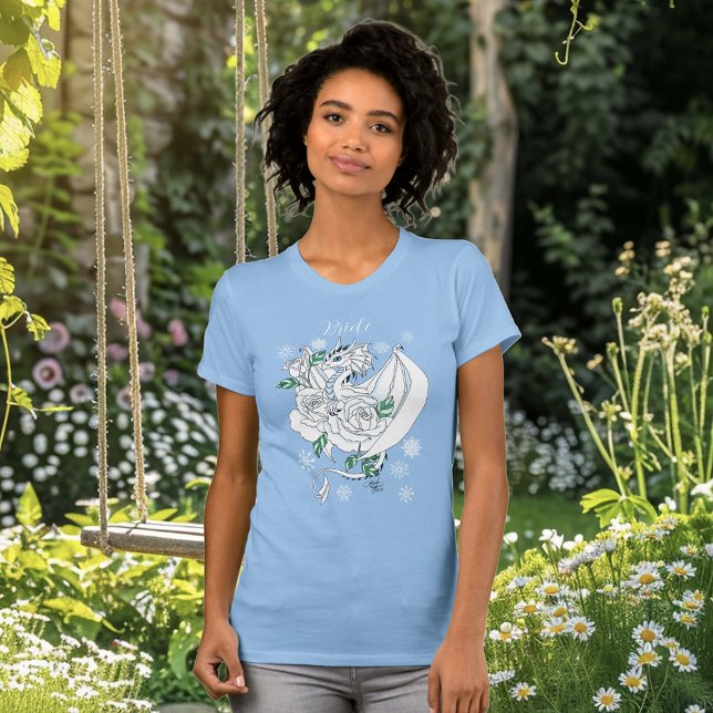 Camiseta Dragón de invierno blanco Snowflakes Blue (Subido por el creador)