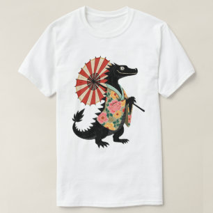 Camiseta dragón de Komodo kimono lagarto monitor reptil Jap