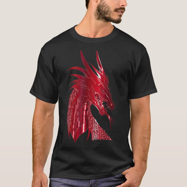 Camiseta Dragón de la cabeza del dragón de la cabeza de la  (Anverso)