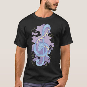 Camiseta Dragón de la música del teclado Amantes a los homb