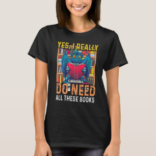 Camiseta Dragón de lectura de literatura con creatura mític