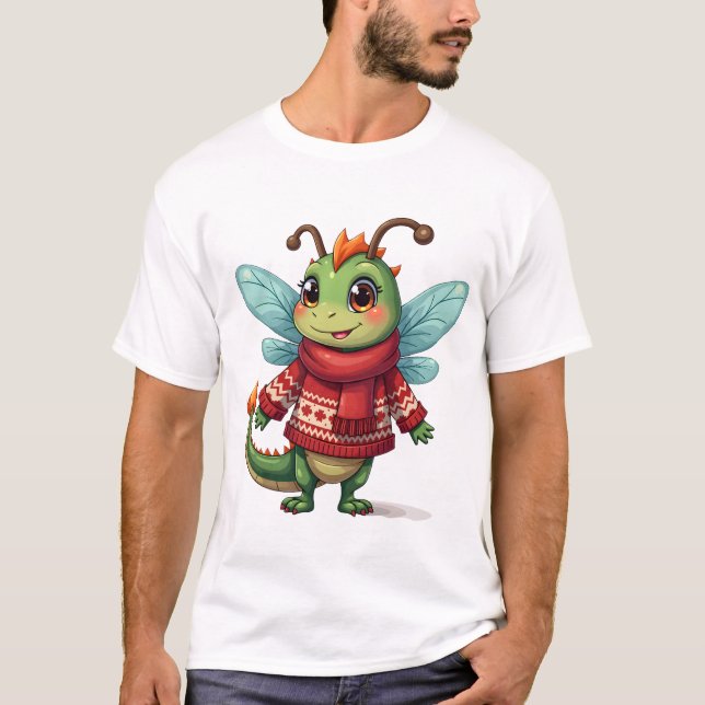 Camiseta Dragón de Navidad Acogedor (Anverso)