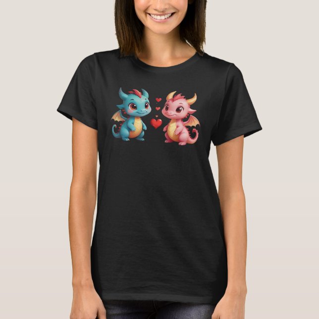 Camiseta Dragón de niño pequeño y Chica (Anverso)
