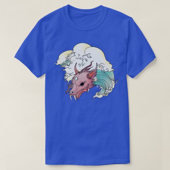 Camiseta Dragón de onda asiático (Diseño del anverso)