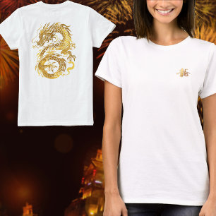 Camiseta Dragón de oro 龍 regalo zodiaco 漢 japonés chino 字