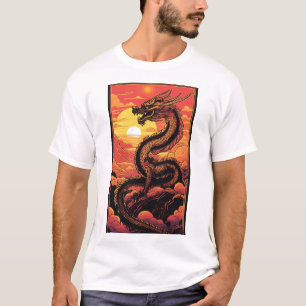 Camiseta "Dragón de Oro al amanecer - Elegancia de la onda