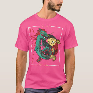 Camiseta Dragón de pescado Koi Carp Japonés Arte estético N