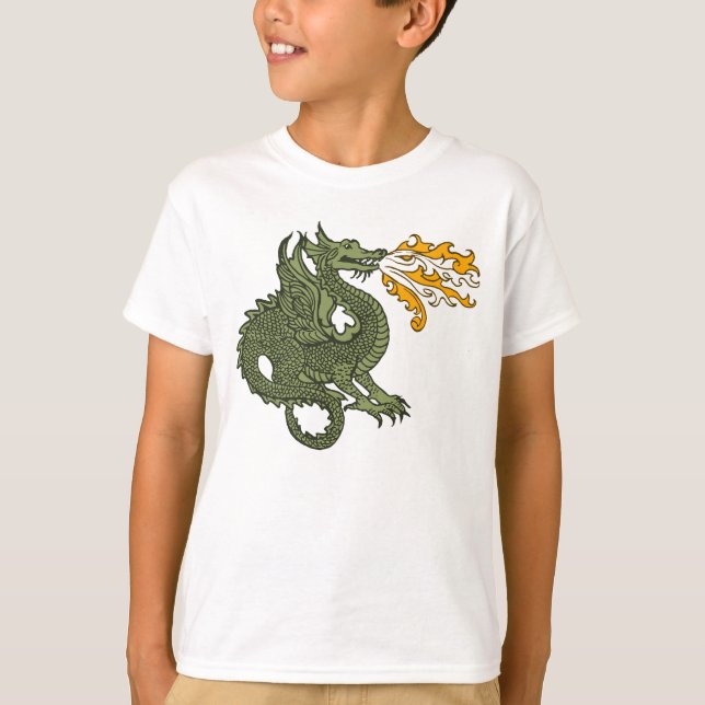 Camiseta Dragón de respiración del fuego (Anverso)