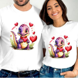 Camiseta Dragón de San Valentín Adorable Tragón Amocionado