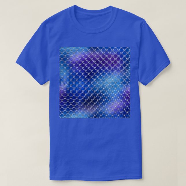 Camiseta Dragón de sirena plateada azul-violeta irlandés S (Diseño del anverso)