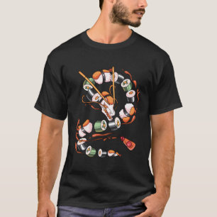 Camiseta Dragón de sushi arroja comida japonesa Kawaii Drag