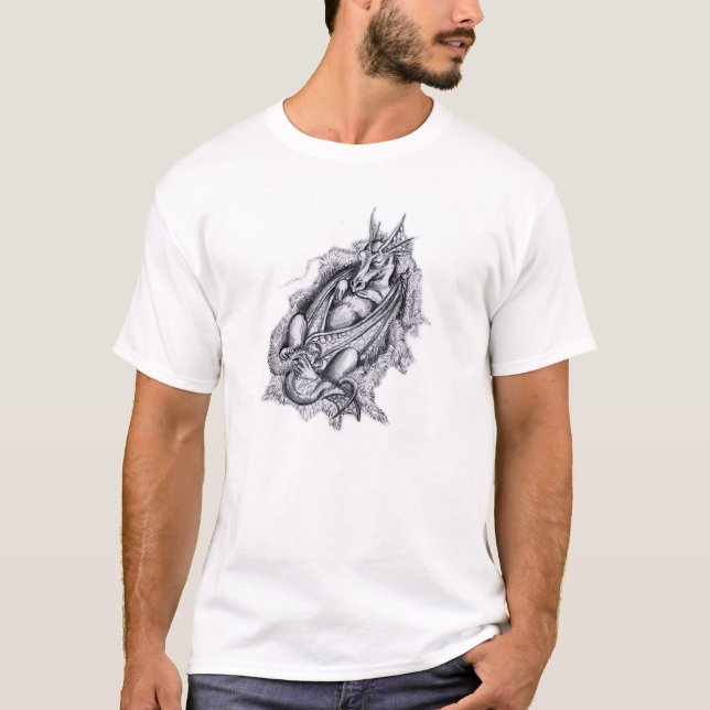Camiseta Dragón del bebé el dormir (Anverso)